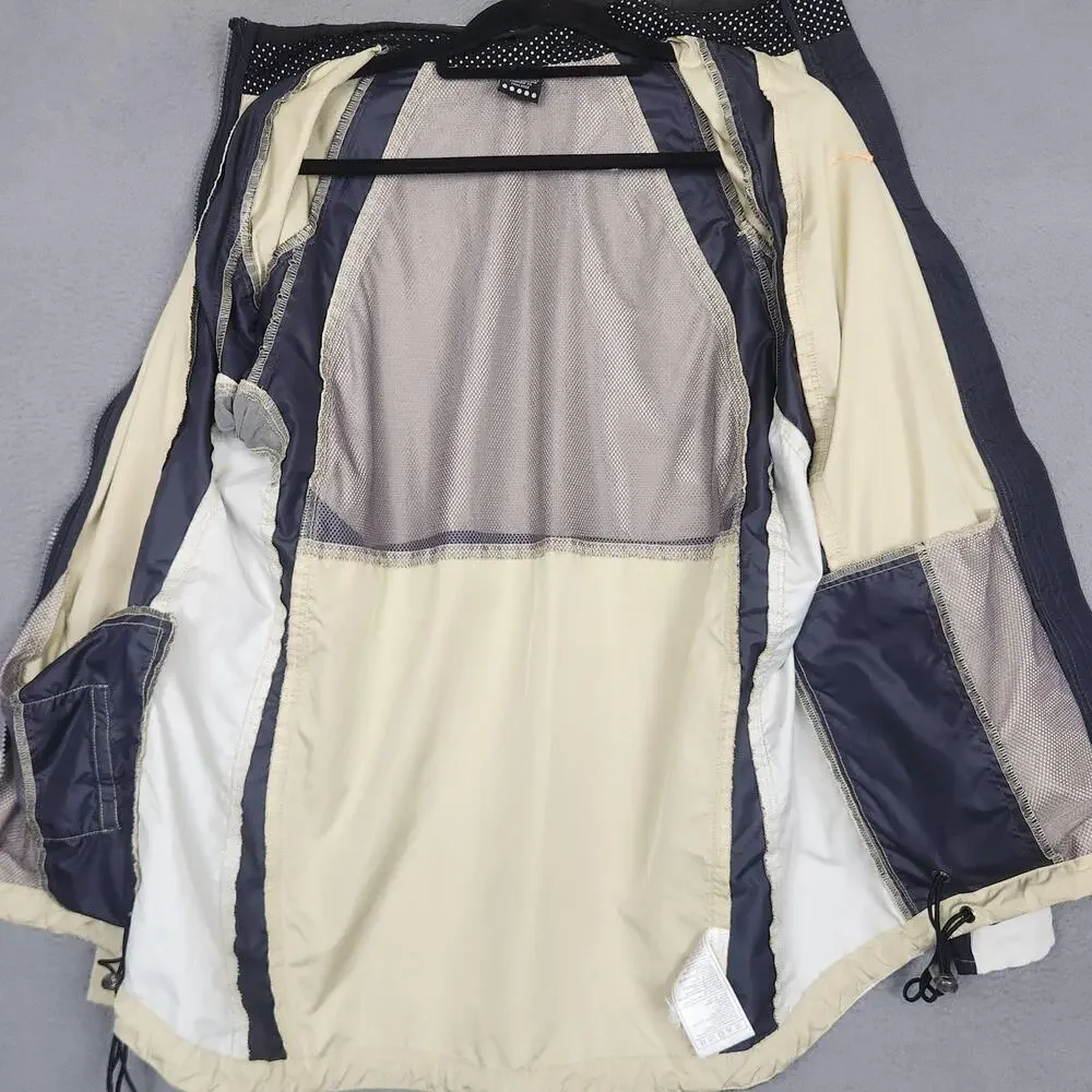 Nike Jacket Youth Large 12-14 Beige Lightweight Full Zip Running Windbreaker Y2K